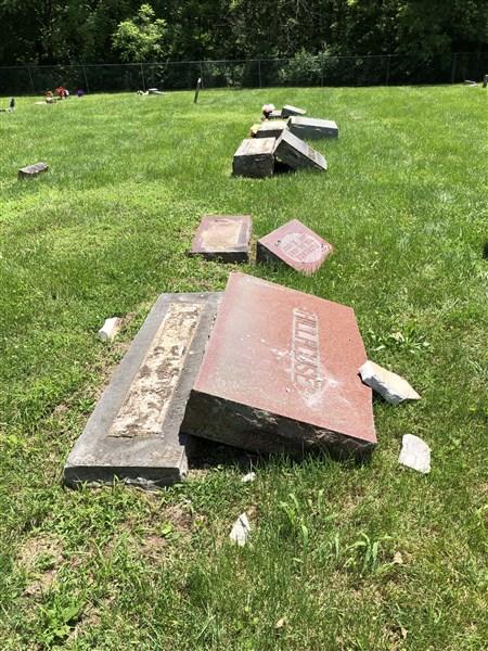 Tombstone broken off its' base